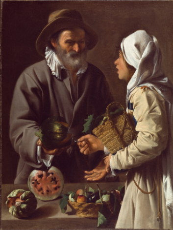Il Pensionante del Saraceni, The Fruit Vendor, Oil on canvas, 130.2 × 97.8 cm