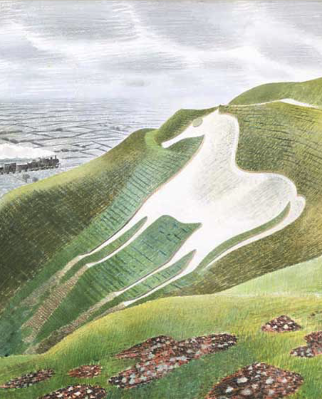 Eric Ravilious, ‘The Westbury Horse’, 1939. On long loan to the Towner Collection.
